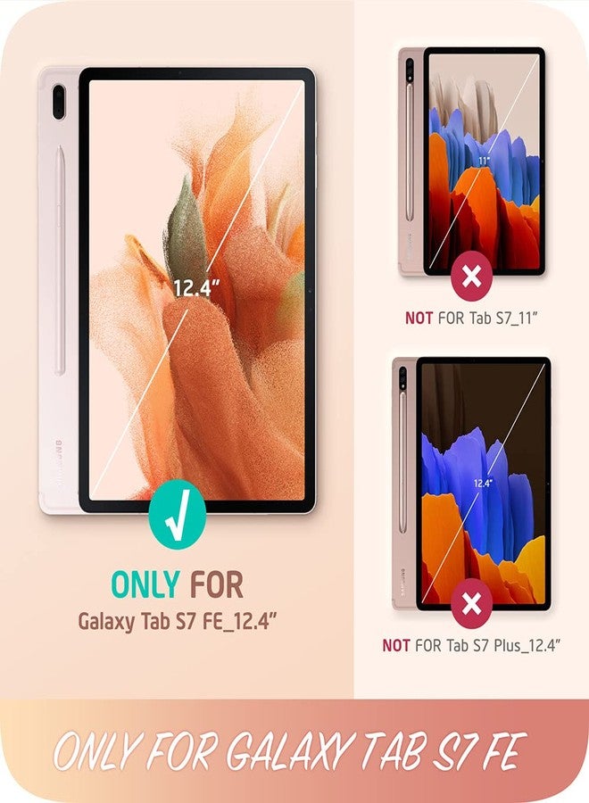 آي-بلاسون جراب i-Blason Cosmo لجهاز Samsung Galaxy Tab S7 FE 12.4" إصدار 2021 فقط، غطاء ثلاثي الطي يغطي كامل الجهاز مع واقي شاشة مدمج، غطاء ذكي واقٍ مع خاصية التشغيل/الإيقاف التلقائي وحامل قلم (رخامي) - Image 2